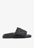 Louis Vuitton Black Monogram Nylon Velcro Flats Slides